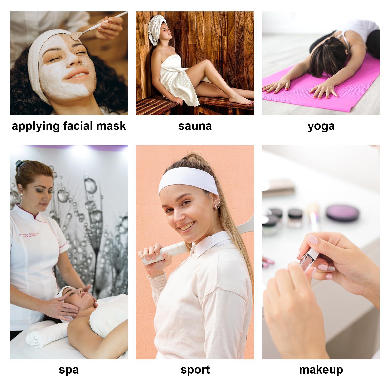 TopTie TopTie 10PCS Custom Spa Facial Headband Terry Cloth Skincare Head Wrap, Embroidery & Heat Transfer for Pink Headband