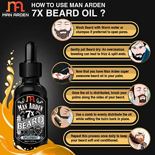 Man Arden Man Arden 7X Beard Oil 30ml (Spearmint) - 7 Premium Oils Supports Beard Growth & Nourishment