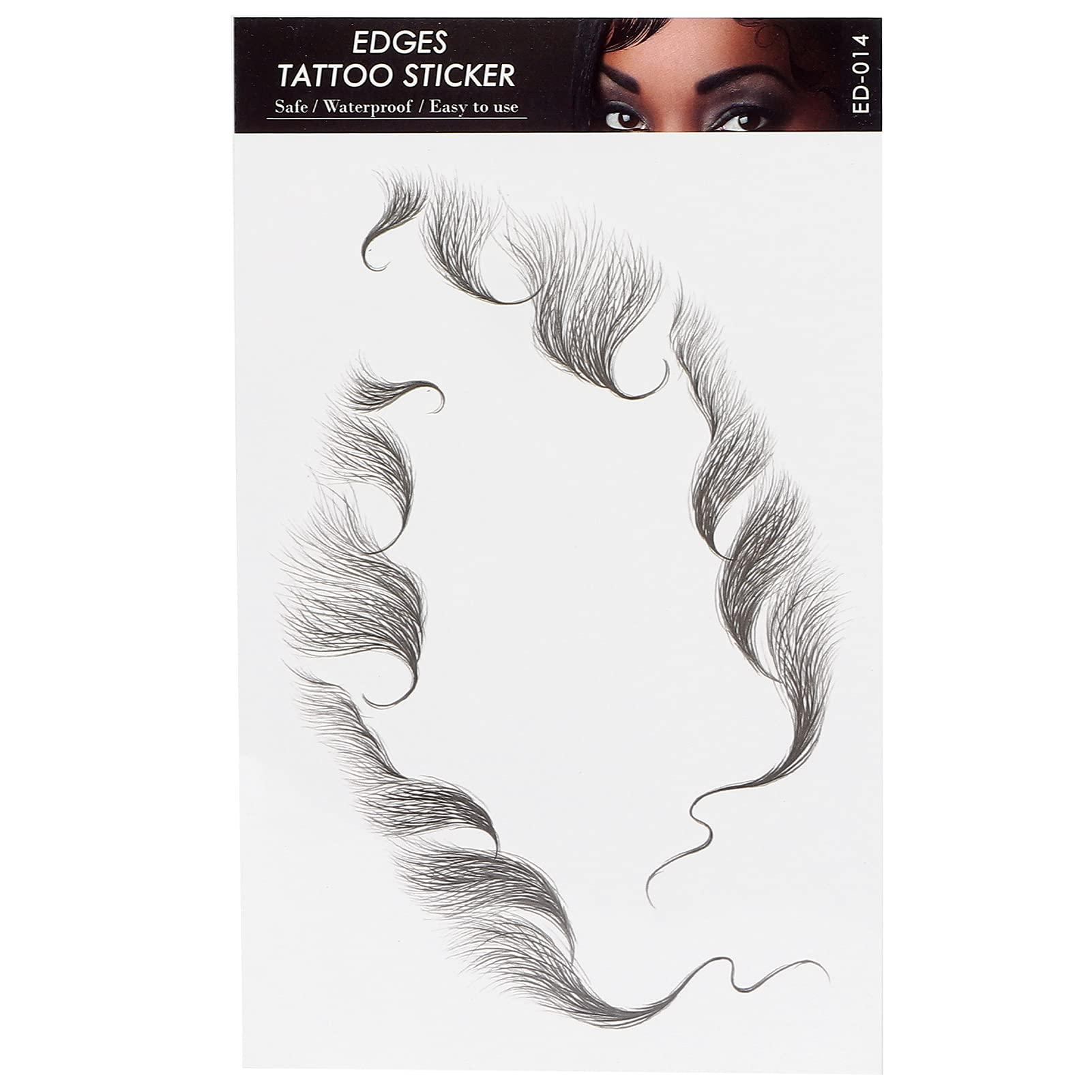 Agatige Waterproof Fake Hairline Sticker, Natural Edge Hair Tattoo Hair Tattoo Sticker for Women (#5)