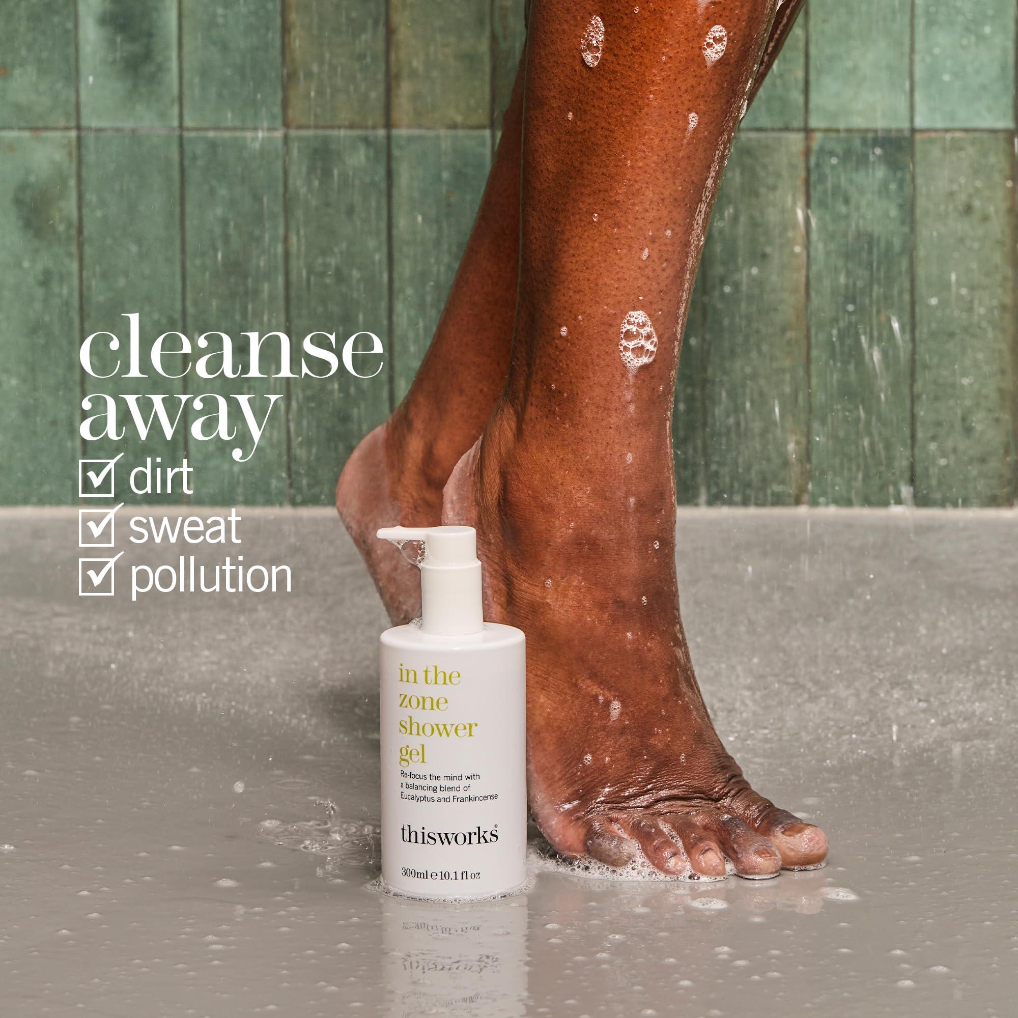 Marriott This Works In The Zone Shower Gel | Refreshing Body Wash with Eucalyptus & Frankincense | Cleanses, Soothes, and Revitalizes Skin | Aromatherapeutic Formula, 10.1 oz / 300ml