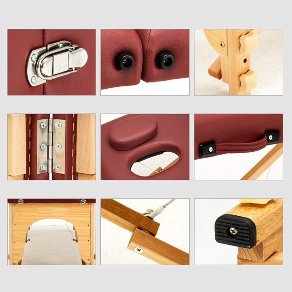 ERoomQ ERoomQ Spa Tables Portable Lightweigh 2-Section Massage Table Couch Spa Beauty Salon for Reiki Therapy Treatment Salon (Black 186 * 70cm)