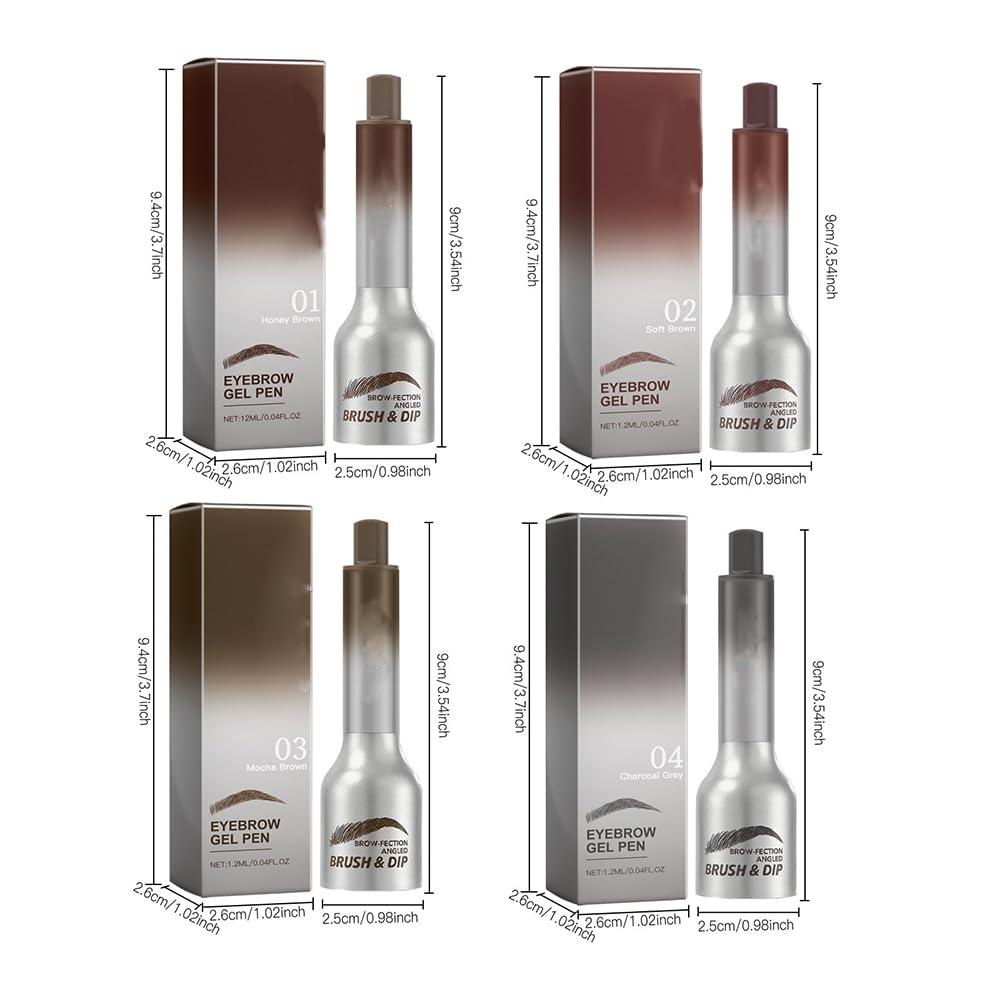 YCQPET Liftique Brow Brush,Liquid Eyebrow Brush,Brow-Fection Angled Brush & Dip Liquid Eyebrow Gel, Long Lasting Waterproof Eyebrow Pencils,Multi-Purpose Non-Smudged Eyebrow Pen (Light Brown)