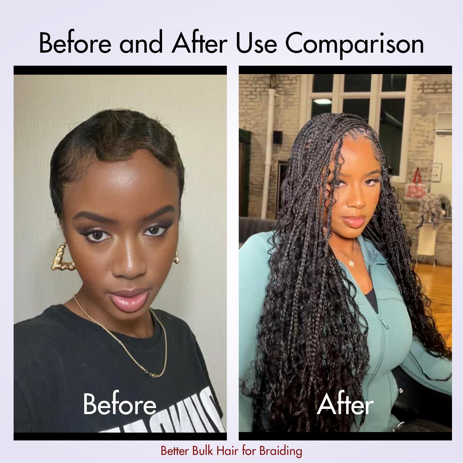 DMKEEP DMKEEP Top Grade Water Wave Human Braiding Hair 2 Bundles 100g Human Hair Braiding Hair No Weft Bulk Human Hair for Braiding Hair Extensions Jet Black 20 Inch