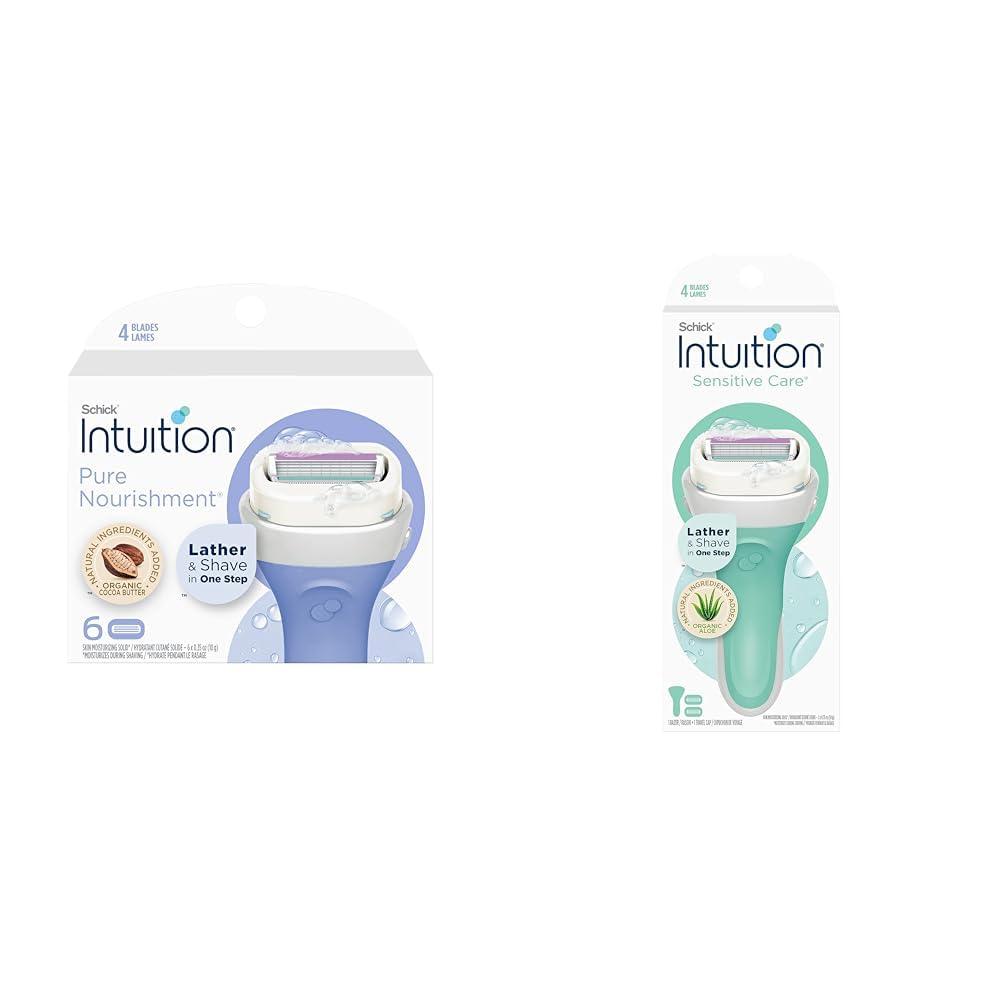 INTUITION Schick Intuition Razors Bundle - Refills with Cocoa Butter & Sensitive Skin Razor
