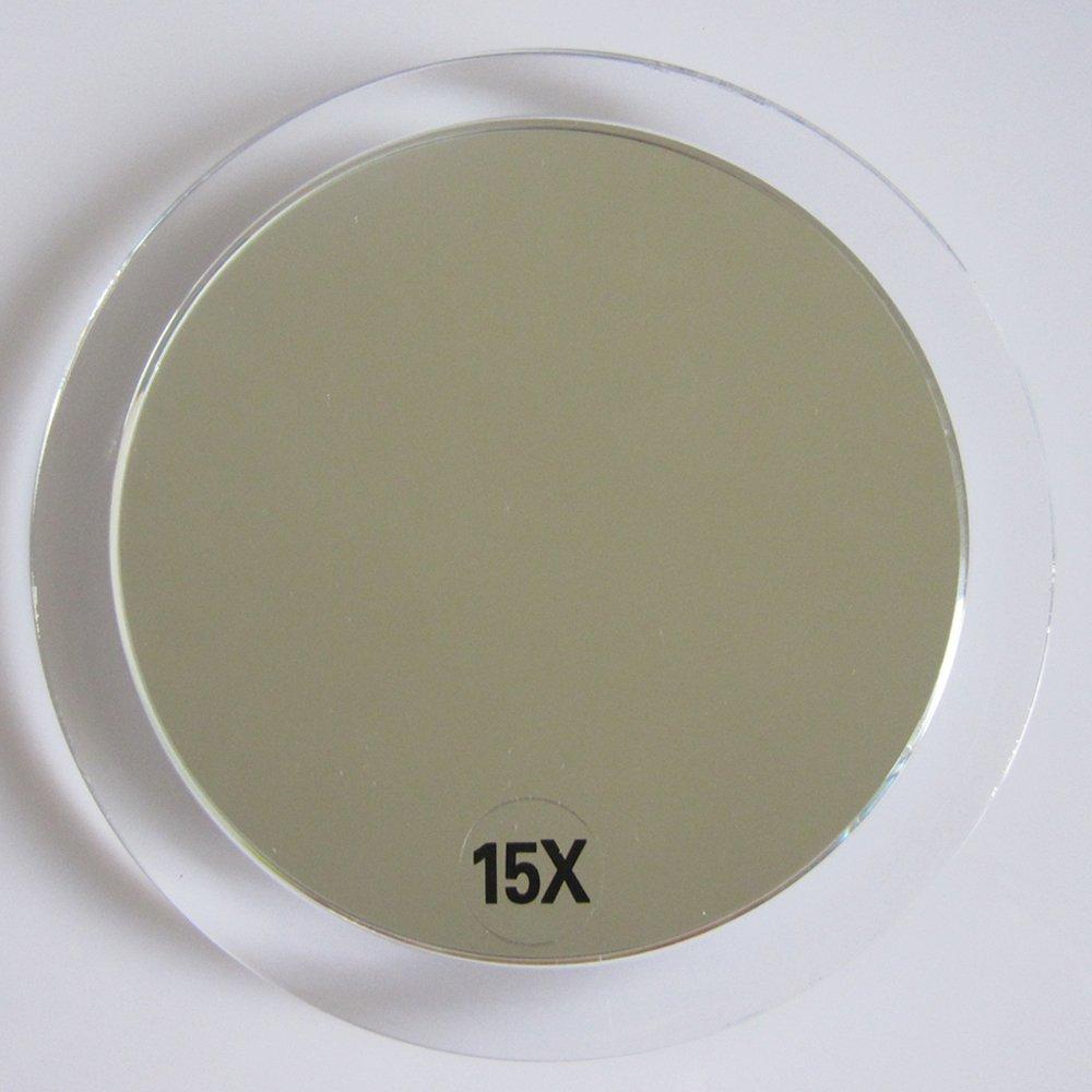 SANTOO SANTOO 15X Magnifying Mirror - with 3 Mounting Suction Cups - Used for Precise Makeup - Eyebrows/Tweezing - Blackhead/Blemish Removal - Bathroom/Travel Makeup Mirror - 6 Inch Round (Rose Gold)