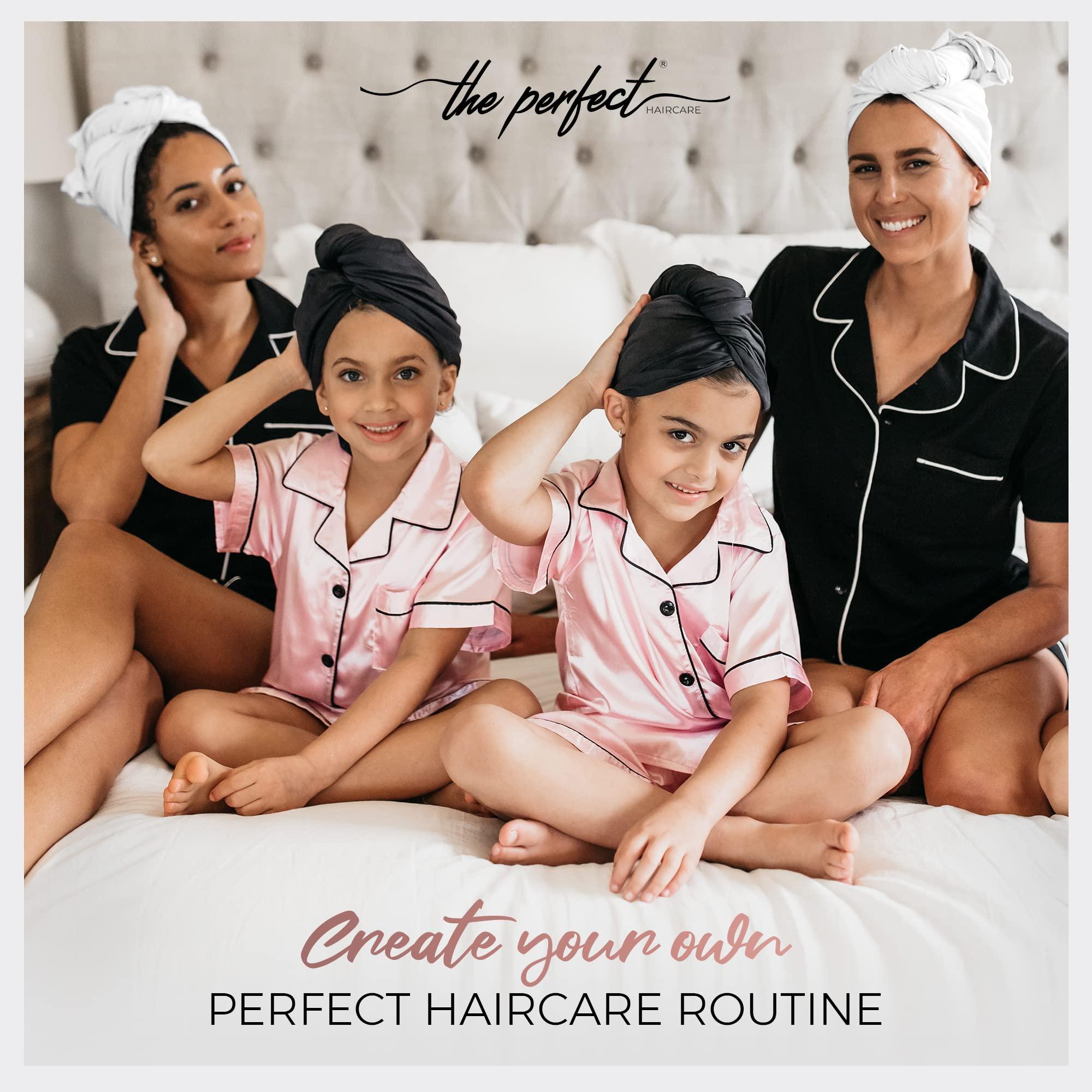 THE PERFECT HAIRCARE THE PERFECT HAIRCARE Curly Hair Girls Microfiber Plopping Towel Set - Anti-frizz Silky Smooth Hair Drying Wrap for Women - Super Absorbent Large Hair Towel + 2 Scrunching Towels to Micro Plop