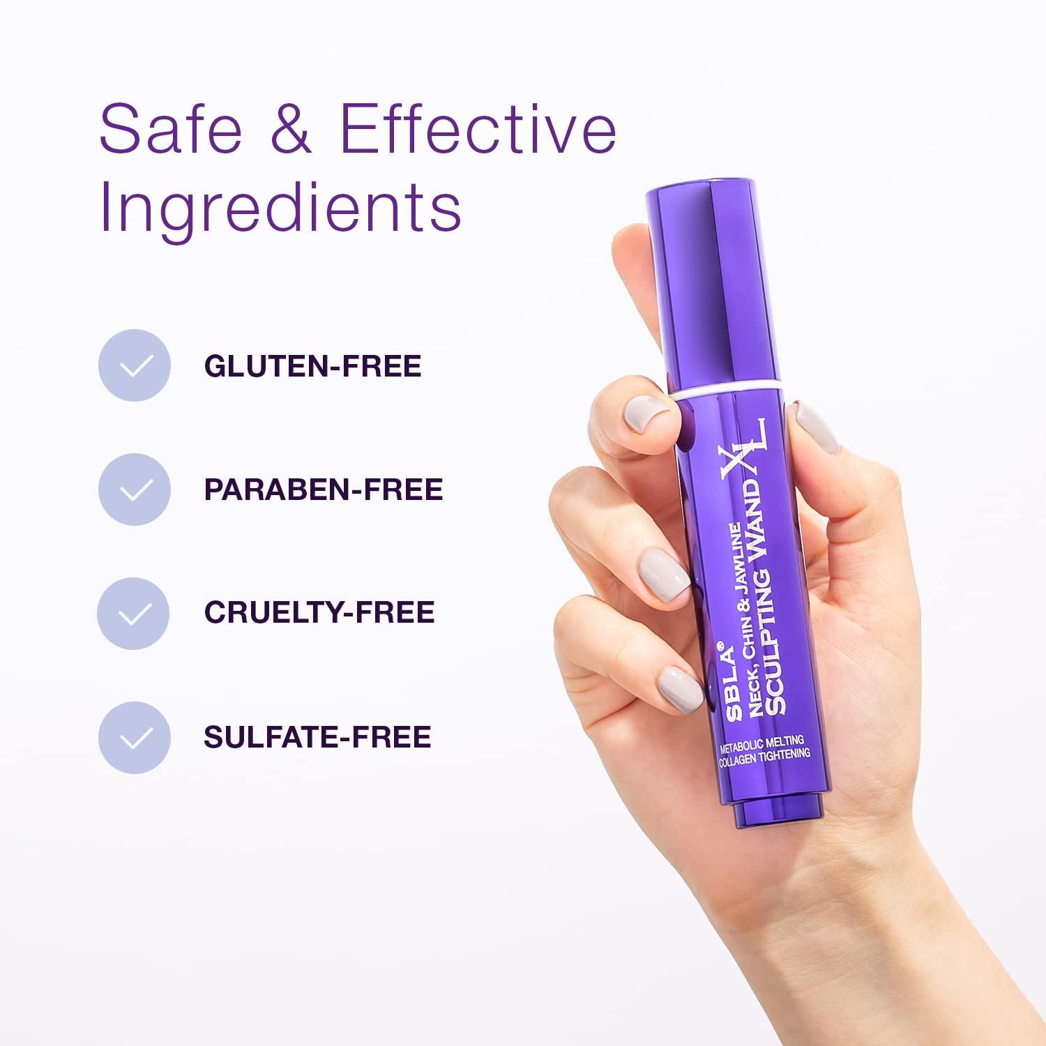 SBLA SBLA Beauty - Neck, Chin & Jawline Sculpting Wand XL - 0.7 Fl Oz / 20ml - Anti-Aging Face Serum - Melts Neck Fat, Lifts Under the Chin and Jowls, Sculpts & Reduces Lines - Boosts Collagen Production