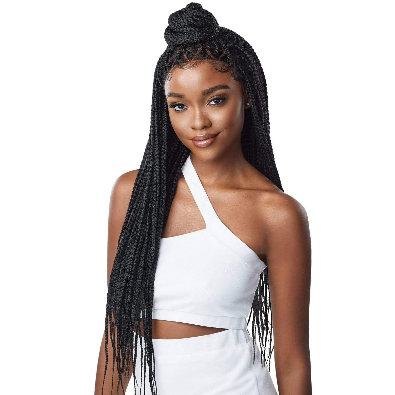Outre Outre 13x4 Lace Frontal Wig Pre Braided Knotless Box Braids KNOTLESS TRIANGLE PART BRAIDS (DR1B/2T3027)