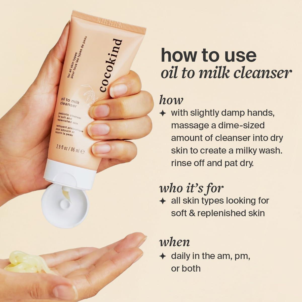 Cocokind Cocokind Daily Routine, Oil to Milk Cleanser, Ceramide Barrier Serum and Resurrection Polypeptide Cream