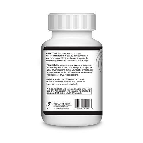 Pronexa Hairgenics Lavish Lash Eyelash and Eyebrow Growth Supplement with Biotin for Longer, Thicker Lashes and Brows. 90 Tablets.