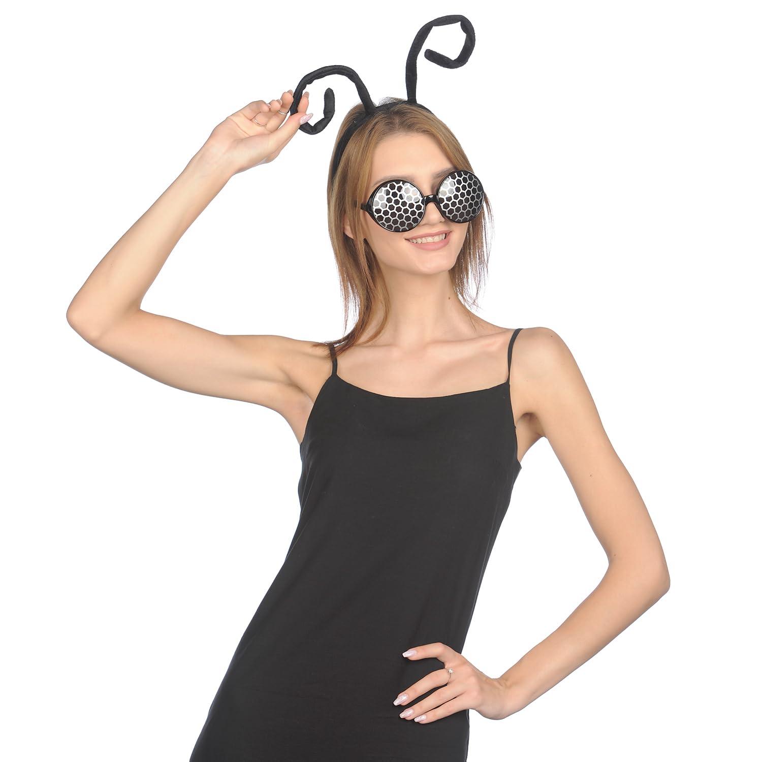 Funcredible Funcredible Bug Antenna Headband and Bug Glasses - Moth Halloween Costume - Mothman Costume - Insect Bug Costume Accessories for Adult and Kids