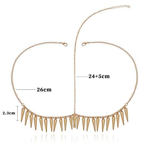 Urieo Urieo Bohemian Head Chain Jewelry Gold Tassels Forehead Chain Halloween Bridal Wedding Headband Headpiece for Women and Girls