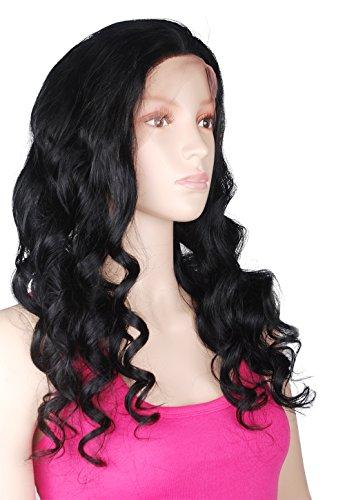 Mike & Mary Mike & Mary® Indian Remy Hair Lace Front Wigs Body Wave for Black Women with Baby Hair (12inch, #1 Jet Black)