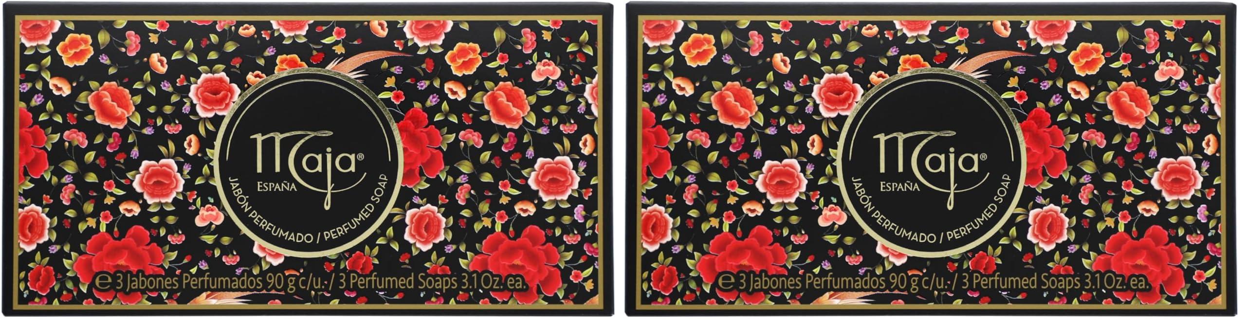 Maja Maja Soap, Perfumed Bar Soap, Body Wash Bar, Clean and Moisturize your Skin, Beautifully Scented, 1 set of 3 Soaps, 3.1 Oz Each Soap, 1 Box (Pack of 2)