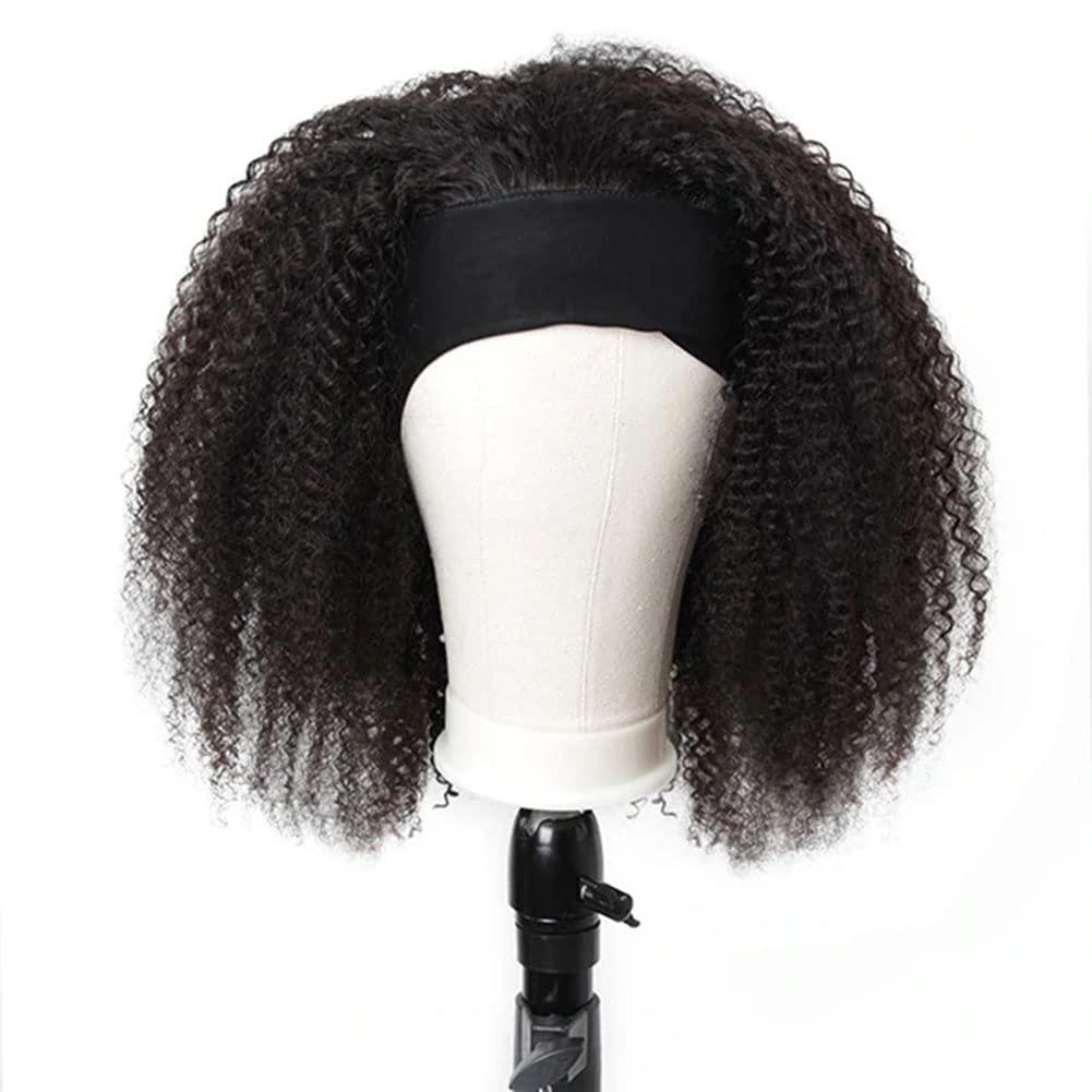 ISEE ISEE Hair Afro Kinky Curly Headband Wig Human Hair 180% Density Afro Wigs for Black Women Natural Curls 10A Glueless Human Hair Wigs (22 Inch)