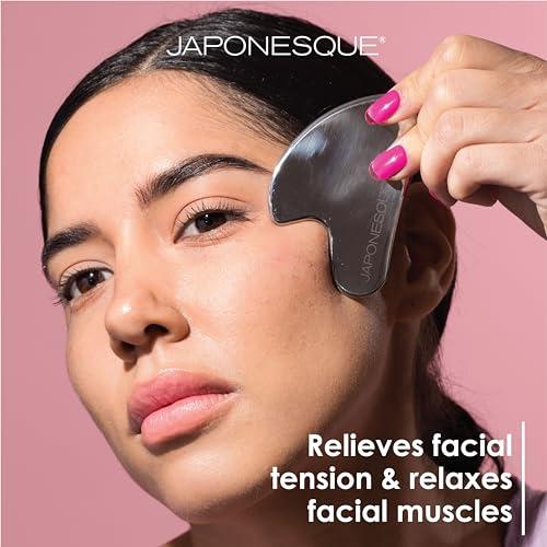 JAPONESQUE JAPONESQUE SKINTherapy Contouring Facial Tool V Roller for Lymphatic Drainage, Facial Massage, Relieves Tension and Improves Absorption of Skin Care Products