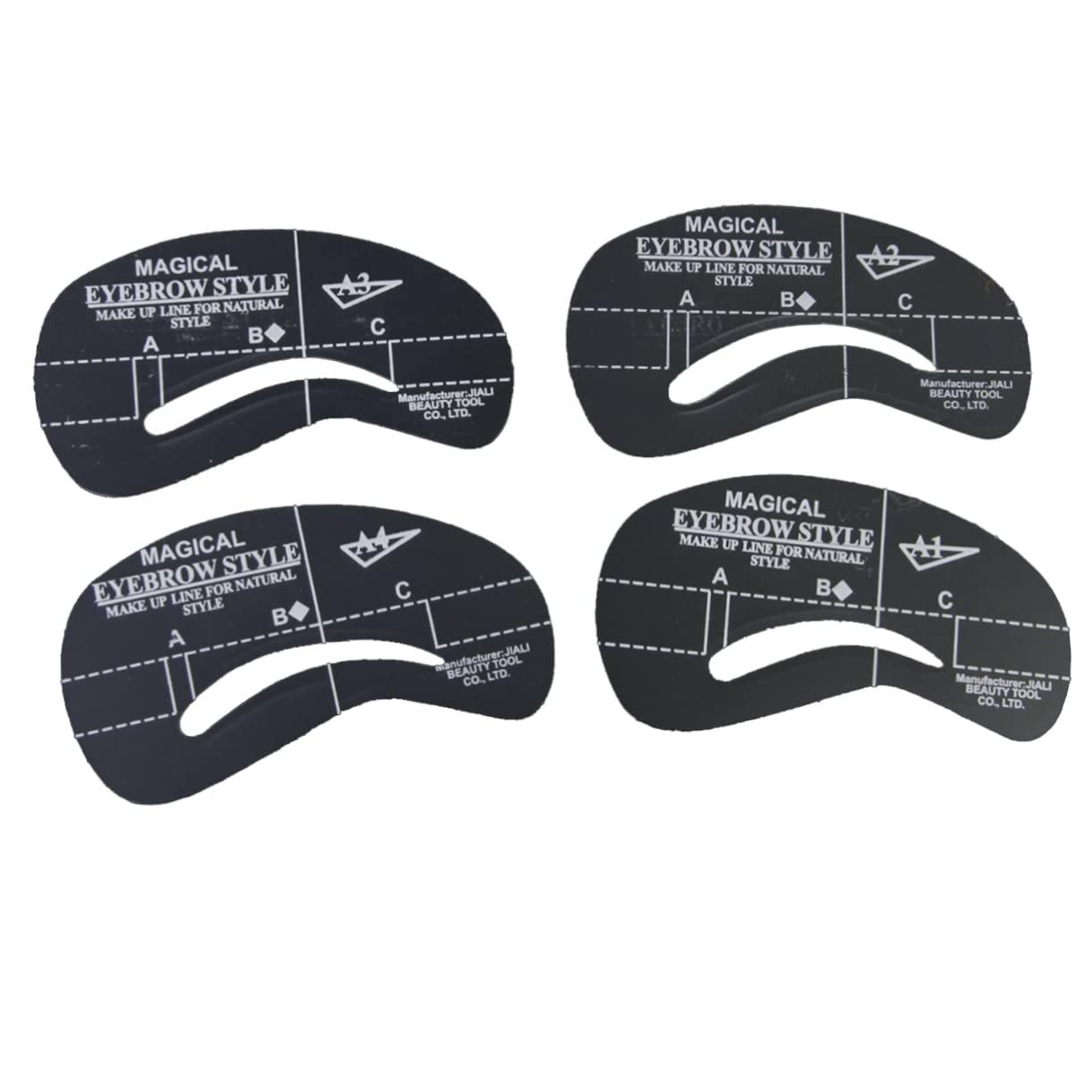 Housoutil Housoutil 72 Pcs 6 Sets Eyebrow Template Stencils Refill Liner Shapers Formula Curler Eyelashes Lip Lids Kits Pre Retractable Eyebrow Stencil Template Eyebrow Stencils White