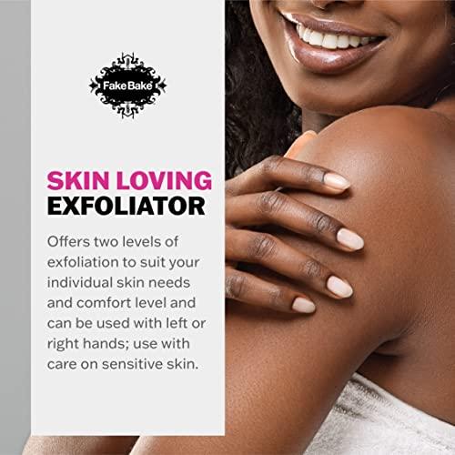 Fake Bake Fake Bake In The Buff Exfoliating Mitt - Washable Reusable Self Tanner Lotion, Spray or Foam Prep Glove for Buffed Tan-Ready Skin - Dead Skin Remover, Buffer, Smoother - 1 Professional Mitt