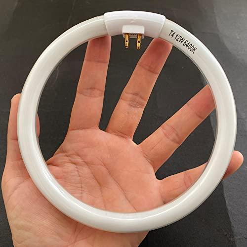Flyercatch (2 Pack) 5.5 inch OD, 4 Pins Inside, T4 12W 6400k Circular Bulb Replacement for Conair Makeup Mirror, Round Fluorescent Lamps- FC121