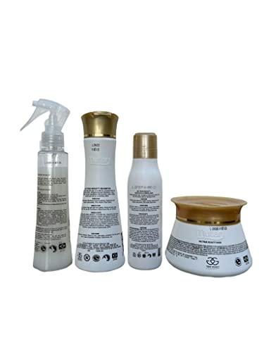 GG True Beauty GG True Beauty Keratin Kit includes Keratin Reducer Rebuilder Hair Straightener Bundle with Keratin Shampoo Clear Pro pH 5.0, Keratin Mask pH 3.8 and BIO Rebuilder, 4 Piece Set (Small Set)