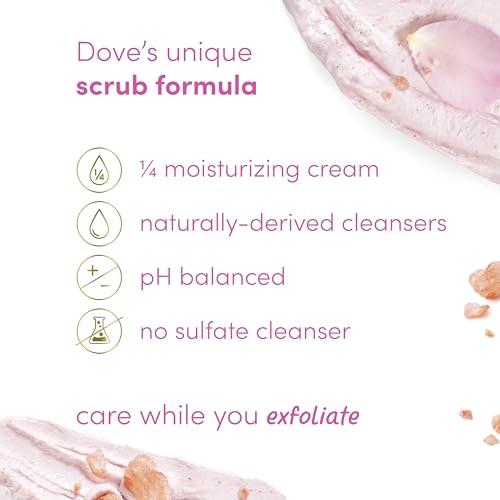 Dove Dove Body Scrub Himalayan Salt & Rose Oil 3 Count for Visibly Silky-Smooth, Nourished Skin, with Moisturizing Cream, 10.5 oz