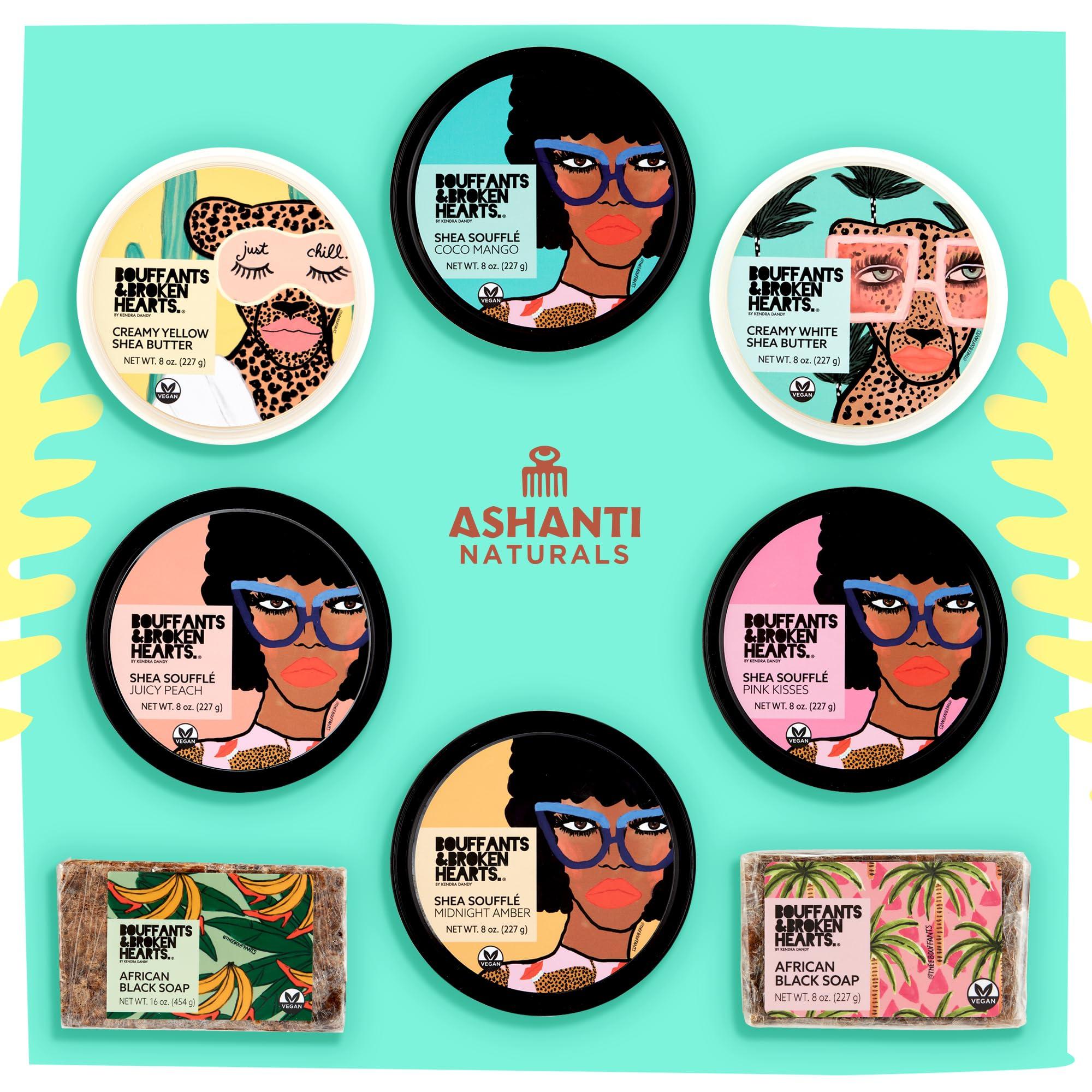 Ashanti Naturals Ashanti Naturals Creamy Yellow Shea Butter Whipped Body Butter | Grade A, 100% Natural African Raw Shea Butter for Dry Skin, Face and Hair (15oz)