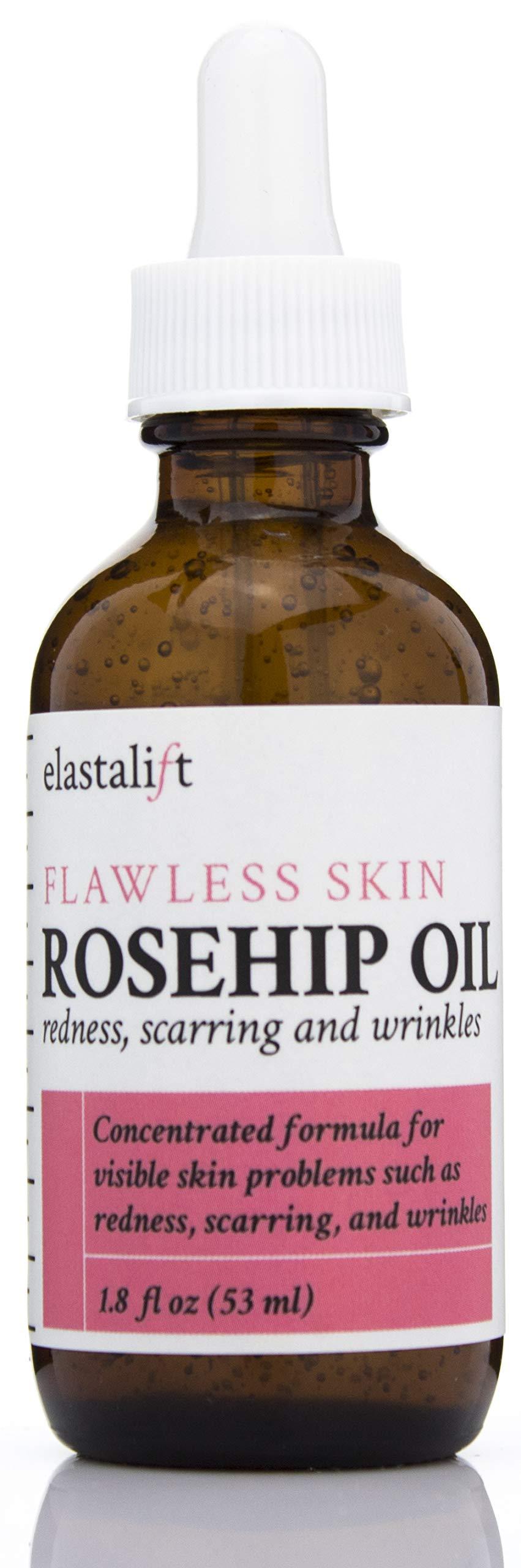 Elastalift Elastalift Rosehip Oil for face with Vitamin C and Cucumber. Pure Rosehip face oil helps with Wrinkles, Scarring, and Redness for a brighter skin complexion. 1.8 Fl Oz