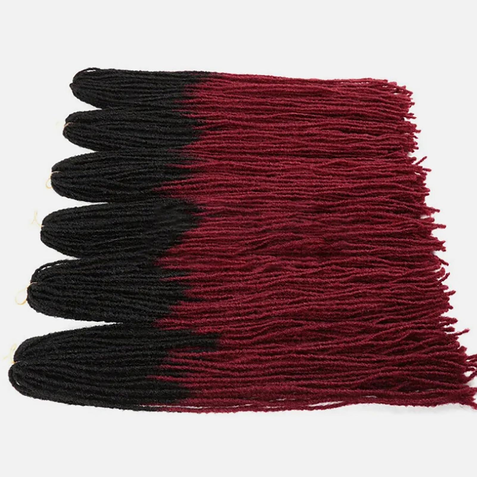 Aosome 18\" 1/4Packs Fuax Locs Crochet Hair Thin Soft Faux Locs Micro Dreads Sister Locks Crochet Braids Hair Extensions (TBUG#, 4Packs(108pcs))