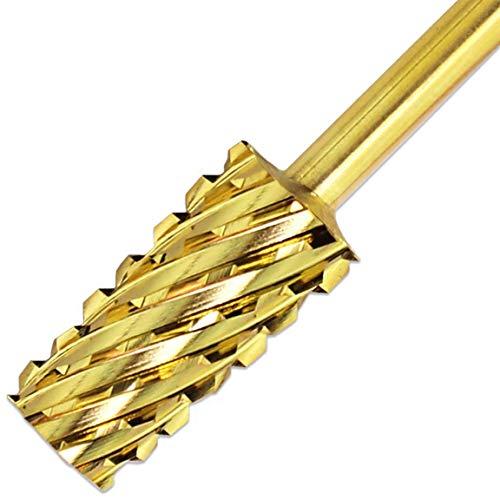 PANA Premium Pana 3/32" Tapered Barrel Carbide Nail Bit -For Electric Dremel Drill Machine, Nail Art Design, Manicure, Pedicure, Nail File, Cuticle Clean etc. (Extra Coarse Grit- Gold)