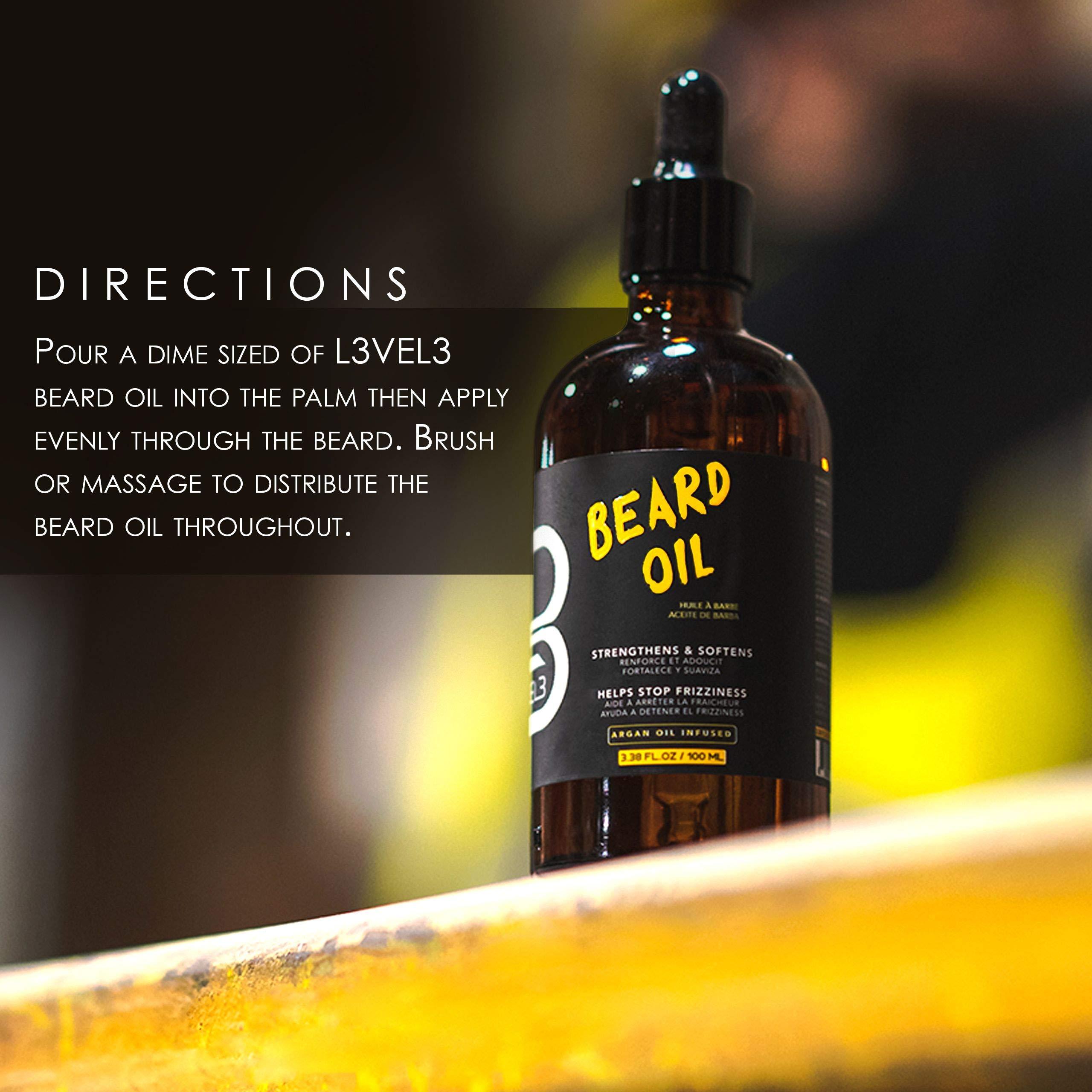 L3 L3 Level 3 Beard Oil - Promotes Fast Beard Growth Soften and Restores Facial Hair - Level Three Scented Beard Oil for Men Growth (Single)