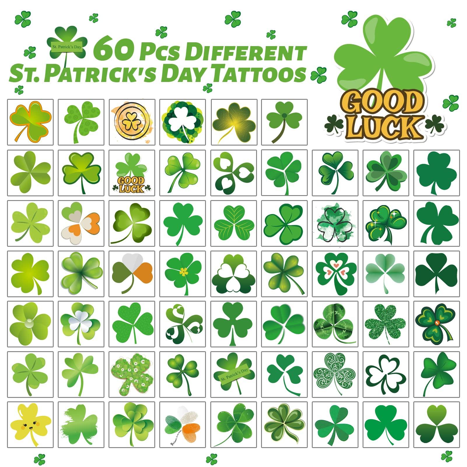 winthrop 240 Pcs Shamrock Temporary Tattoos for kids, Safety Waterproof Bulk Tattoos Stickers, Children\'s Temporary Tattoo Toys, Best Choice for St. Patrick\'s Day Parade and Irish Party , 60 Different