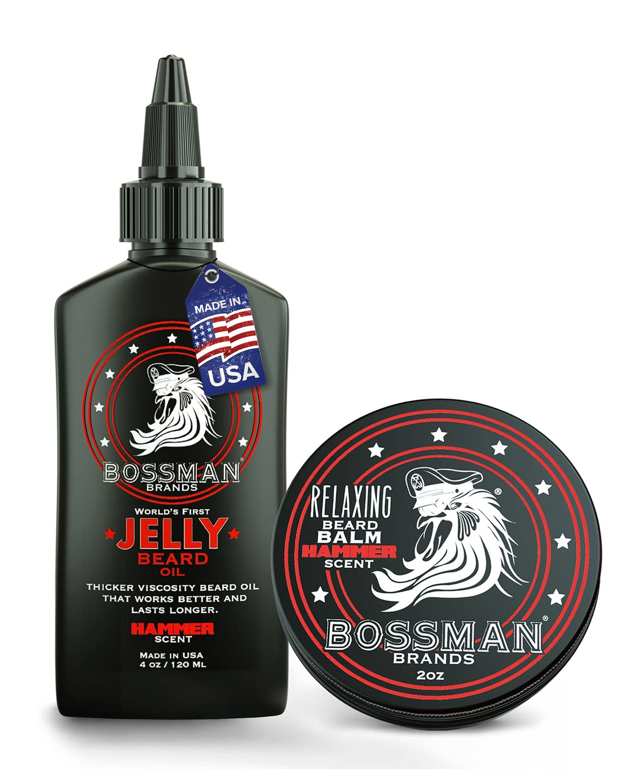 Bossman Bossman Beard Oil Jelly and Relaxing Beard Balm Combo- Hammer Scent