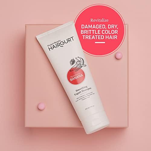 Hairgurt Hairgurt Smoothing Yogurt Hair Care 3-Piece Set - Strawberry Banana - Natural Shampoo, Conditioner and Hair Mask, Smoothes Dry, Damaged, Frizzy & Color-Treated Hair