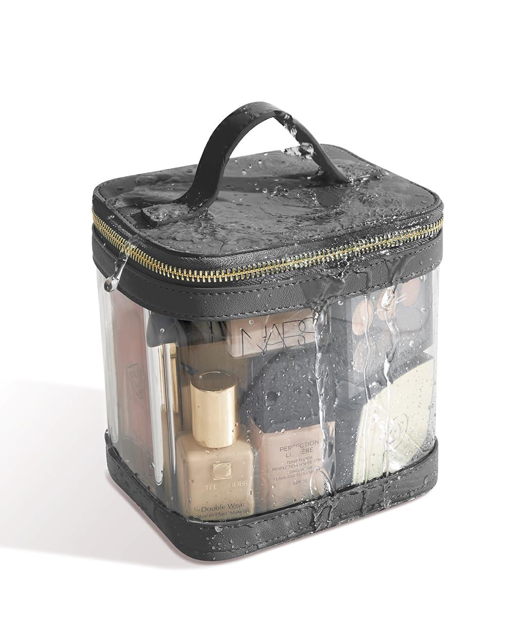 ROWNYEON ROWNYEON Large CLear Travel Makeup Bag for WomenTransparent Cosmetic Bag with HandlePortable Makeup Case OrganizerWaterproof Toiletry Organizer Train Case