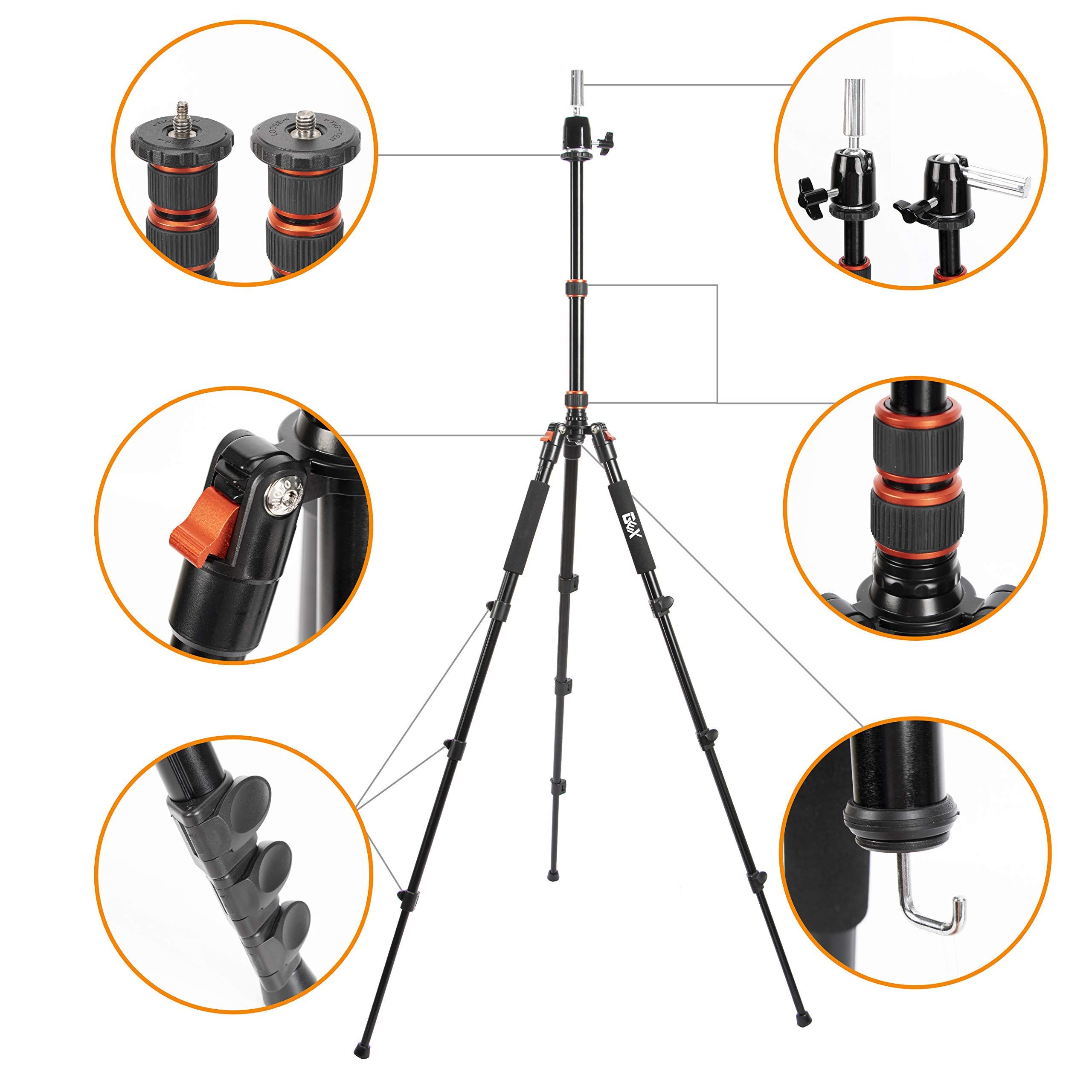 gexworldwide GEX 59\" Mannequin Tripod Multifunction Stand Canvas Block Training Doll Manikin Head Wig Stand for Cosmetology Hairdressing (Black)