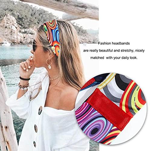 Catery Cater Boho Headbands Sport Sweat Head Wraps Athletic Yoga Hair Bands Stretch Turban Sweatband Non-Slip Moisture Sweatbands Fashion Hair Accessories for Women and Girls Pack of 3