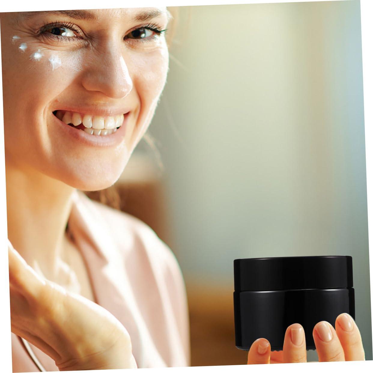 MUSISALY MUSISALY 5pcs Cream Bottle Beads Storage Pots Face Cream Cosmetics Cream Sub Bottle Clear Beads Moisterizer Container Empty Cosmetic Jars Sub Packaging Container Hand Cream Jar Black Glass