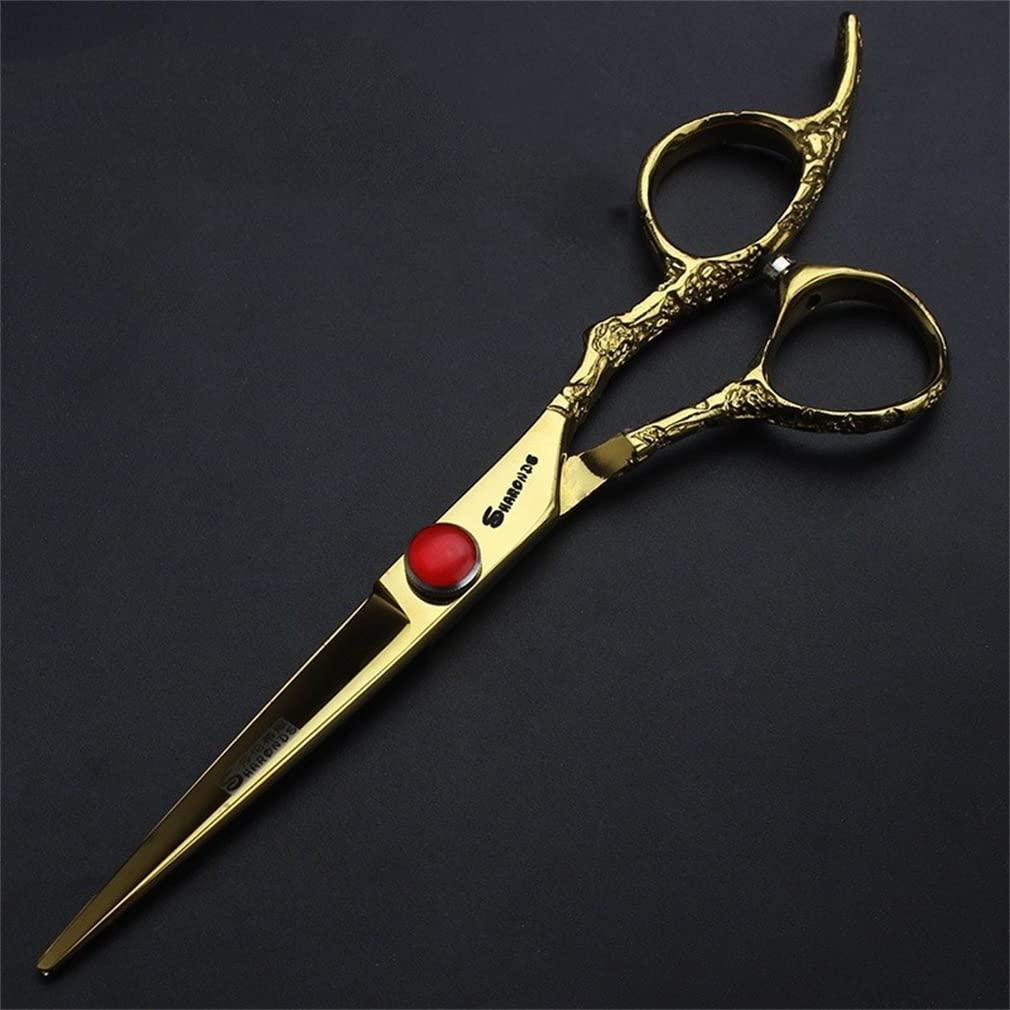 KOAIEZ KOAIEZ 6.0 Inch 440C Professional (Gold) Hair Cutting Scissors Sets, Salon Barber Hairdressing Shears Tools, Sharp and Precise, for Women, Men and Hairdressers,C