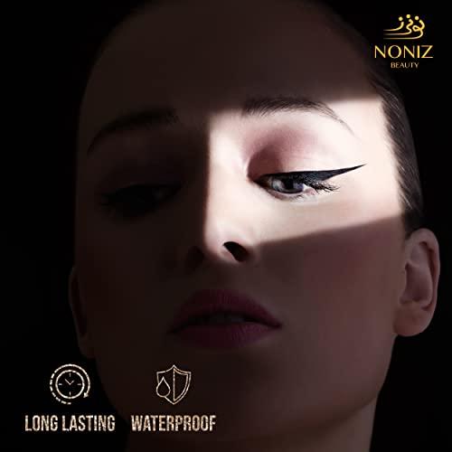 NONIZ NONIZ Black Liquid Eyeliner - Water Proof Ultra Matte Long Lasting Slim Jet - Black Eye Liner - 100% Intense Black - Smooth Easy Application Pen Liner