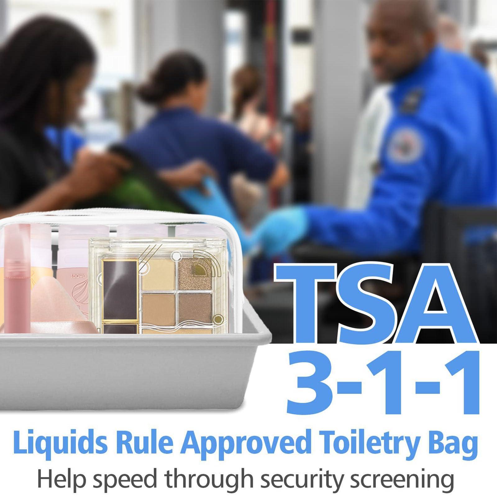 Eilyliafe Eilyliafe 12 Pieces Clear Makeup Bags Bulk, TSA Approved Toiletry Bag for Travel, PVC Waterproof Cosmetic Bag with Zipper, Transparent Pouches Organizer Storage for Men and Women (White, Large)