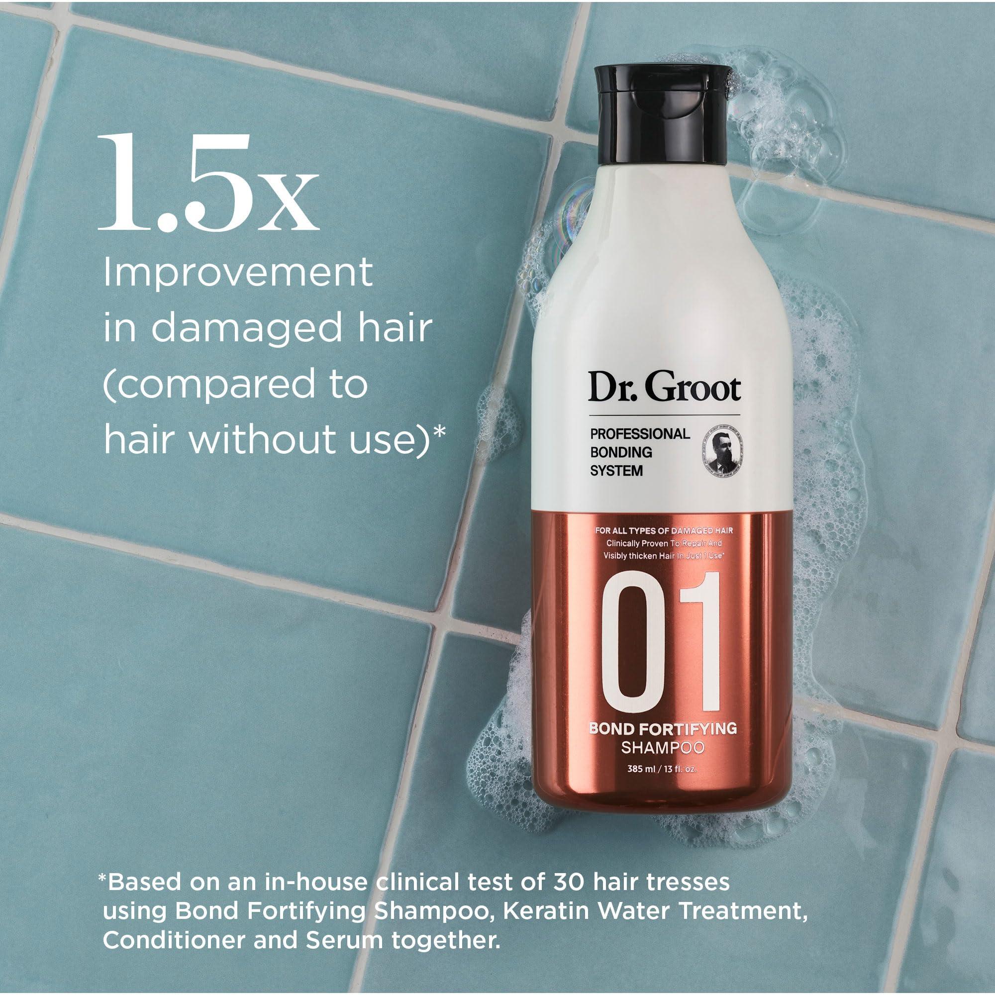 Dr. Groot Dr. Groot Bond Fortifying Shampoo & Conditioner Bundle with Biotin and Prebiotics, Clinically Proven to Improve Damaged Hair, Repair and Thicken Look of Hair
