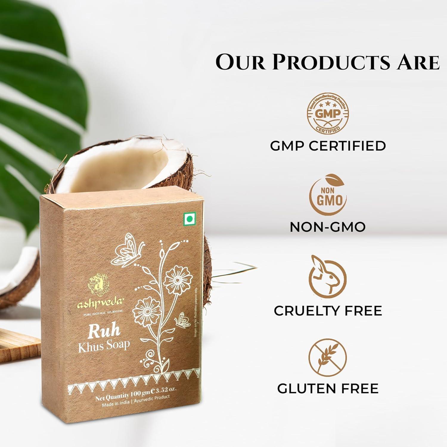 DHAMELIYA Generic Ayurvedic Khus & Aloevera Bath Soap Herbal Cleanser, Gentle Skin Care, Natural Scent, Nourishing Bathing Bar for Skin Refreshment and Rejuvenation (100gm).