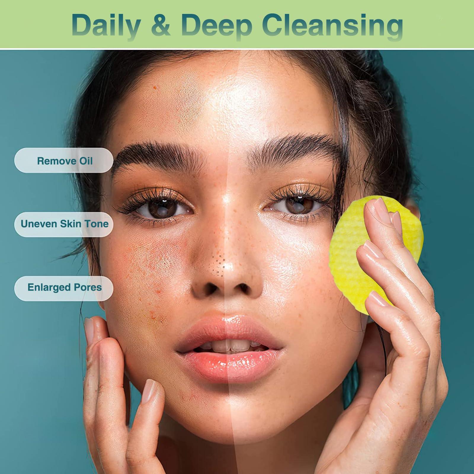 Joanssore 80 Pads Turmeric Cleansing Pads for Face, Turmeric Exfoliating Face Scrub Pads, Turmeric Face Exfoliating Pads with Vitamin C, Turmeric Face Scrub Pads, Infused with Glycerin, B5