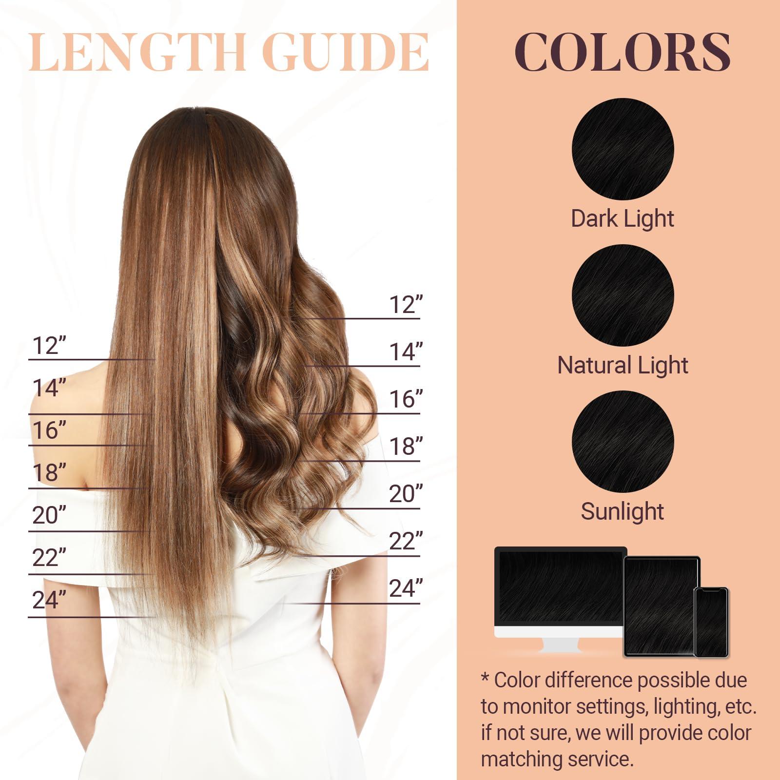 MAXITA MAXITA Microlink Hair Extensions Human Hair Natural Black Micro Bead Hair Extensions Virgin Human Hair, 50g/50 Strands/Pack, 20 In