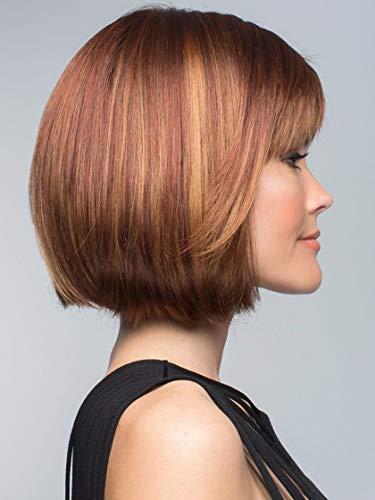 Rene of Paris & Maxwigs Scorpio Wig Color Auburn Sugar-R - Noriko Wigs 6.25" Short Bob Straight Sleek Bangs Synthetic Hair Avg Cap Orchid Collection Sexy Modern Fringe Bundle MaxWigs Hairloss Booklet