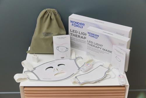 WONDER FAMILY LED Face Mask Light Therapy - Red Light Therapy for Face & Blue Light Therapy in 1 LED Light Mask for Face - Red Light Face Mask LED Light Therapy for Face Light Therapy Device - LED Mask Skincare