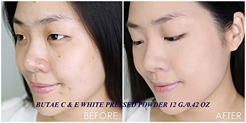 BUTAE C & E White Oil Control Face Pressed Powder Foundation Compact, Covers Dark Spot & Wrinkle, Long Lasting, Natural Radiant Glowing Perfect Skin, Clean Matte Makeup No.1 Soft Beige 12 G./0.42 OZ