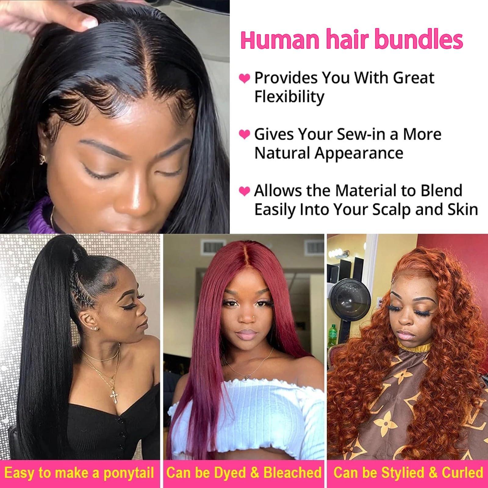 huarisi huarisi Straight Human Hair Bundles For Black Women Brazilian 8 Inch Bundles Human Hair Single 100% Unprocessed Virgin Weave Bundles Human Hair Raw Remy Hair Bundles Natural Black