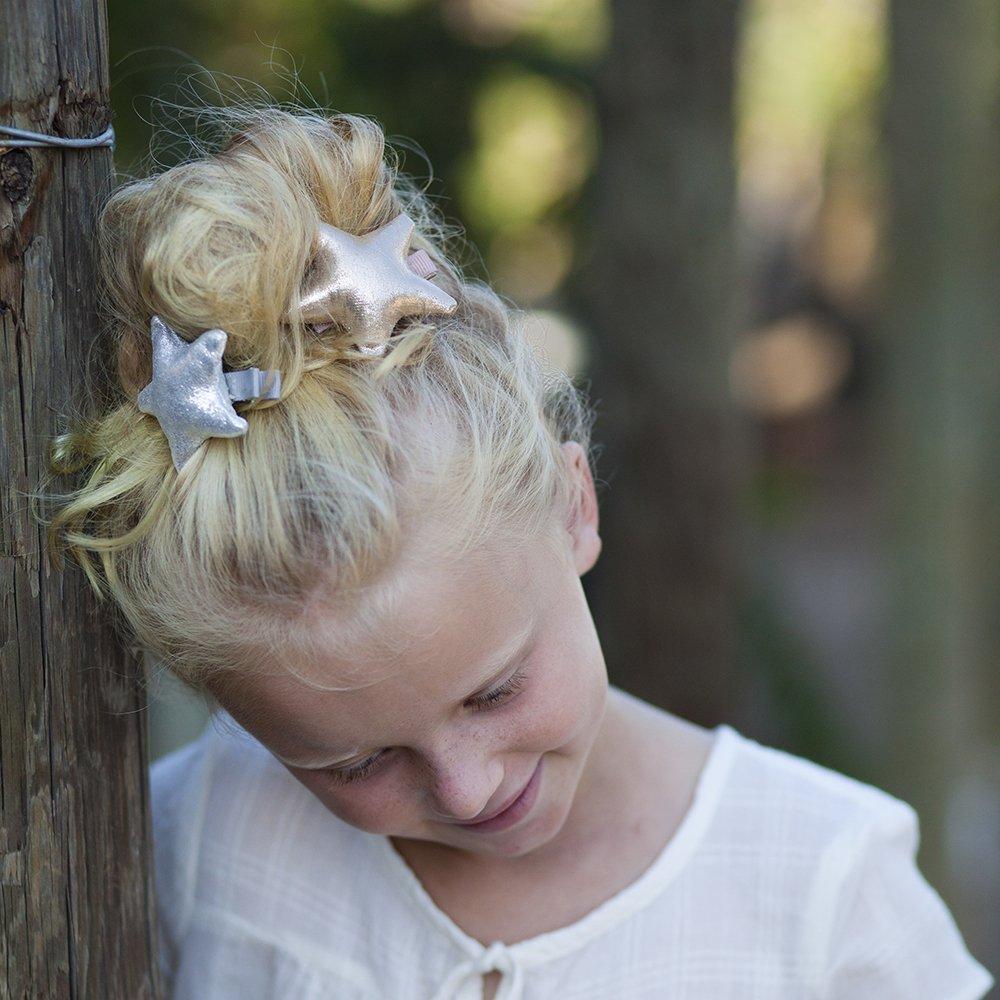 Peppercorn Kids Girls Shiny Star Large Hair Clip - Silver