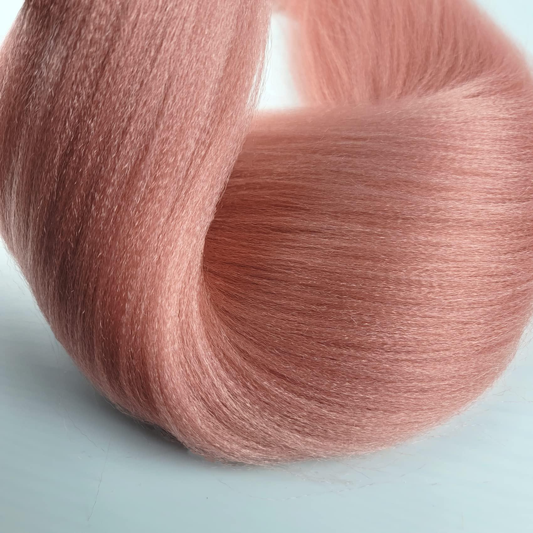 Leticia Leticia RoseGold Braiding Hair Pre stretched Colored Prestretched Hypoallergenic Ez Braid Braiding Hair Extensions 16 Inch Knotless